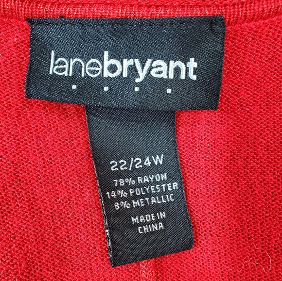 Lane Bryant Womens Plus Red Metallic Fleck Knit Lightweight Sweater ~ Pre-Owned - Picture 8 of 9